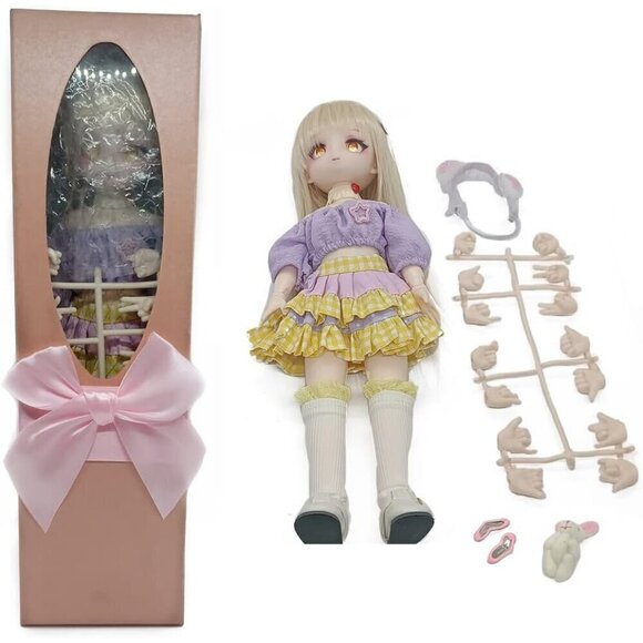 Pretty Anime Ball Jointed Doll with Clothes Outfit Shoes Wig Hair Makeup - Diana - Picture 6 of 6